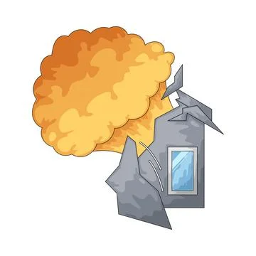 Explosion accident illustration Stockillustratie