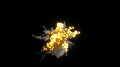 Explosion Aerial Fire Smoke Overlay VFX Pack – 4 Cinematic Blasts Elements Stock Footage 329656405