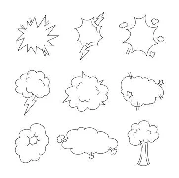 Explosion air cloud. Coloring Page. 스톡 일러스트