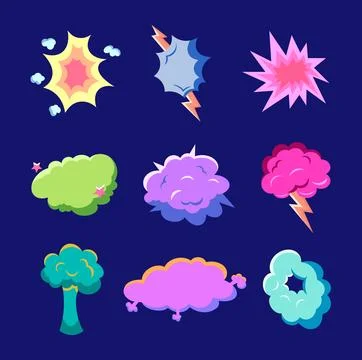 Explosion air cloud. Comic speech bubble. Stock Illustration