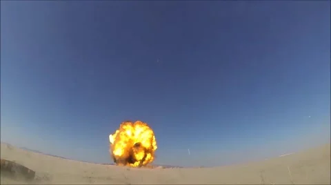 Explosion by Air Force Explosive Ordinance Disposal technicians Stock-Footage 40710915