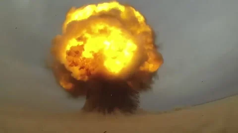 Explosion by Air Force Explosive Ordinance Disposal technicians Stock-Footage 40711302