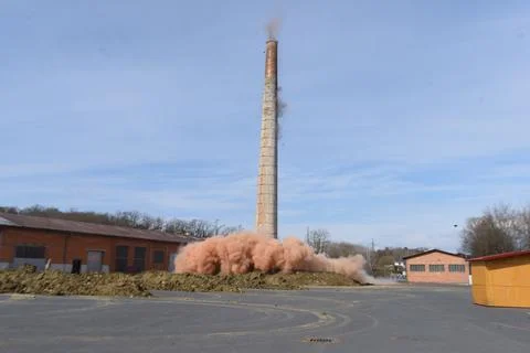 Explosion and blasting in construction Stock Photos