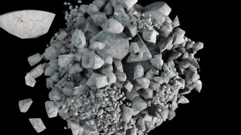 Explosion and destruction of the stone sphere in slow motion Stock Footage 105827350