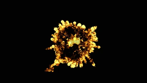 Explosion and Fire with Matte Vídeo Stock 55062949