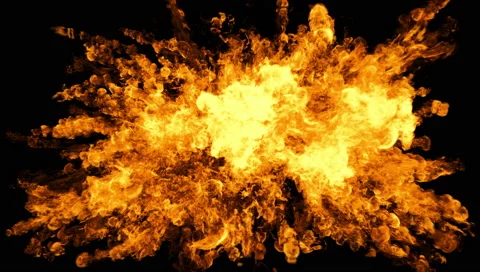 Explosion and Fire with Matte Video stock 55063139