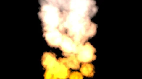 Explosion and fire with smoke. Design element. Bright background. 3D render Stock Illustration