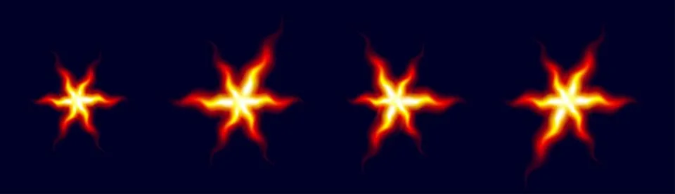 Explosion and flames. Red fire. Animation for the game Illustrazione stock