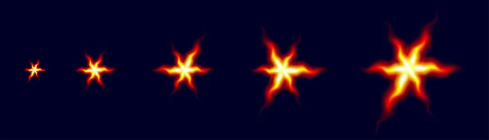 Explosion and flames. Red fire. Animation for the game Illustrazione stock