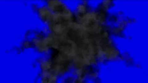 Explosion and smoke on blue screen Stock Footage 238516868