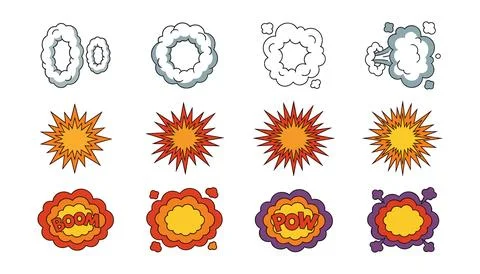 Explosion and supernova cosmic particle illustration sequence Vector Stock Illustration