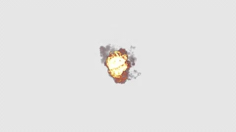 Explosion animation. Animation of Fire Burning - Cartoon Fire. Alpha channel, Stock Footage 308148713