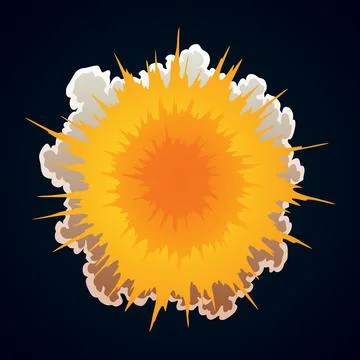 Explosion animation. Animation for game of the explosion effect. Cartoon Stock Illustration