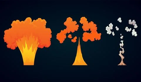 Explosion animation. Animation for game of the explosion effect. Cartoon Stock Illustration