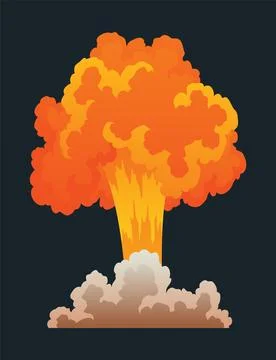 Explosion animation. Animation for game of the explosion effect. Cartoon Stock Illustration