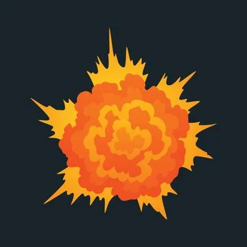 Explosion animation. Animation for game of the explosion effect. Cartoon Stock Illustration