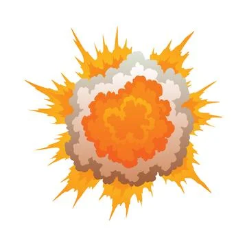 Explosion animation. Animation for game of the explosion effect. Cartoon Stockillustratie