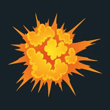 Explosion animation. Animation for game of the explosion effect. Cartoon Stock Illustration