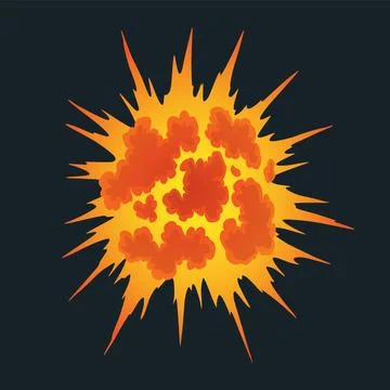 Explosion animation. Animation for game of the explosion effect. Cartoon Stock Illustration