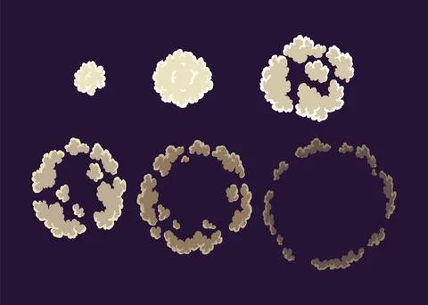 Explosion animation. Animation for game of the explosion effect. Cartoon Stock Illustration