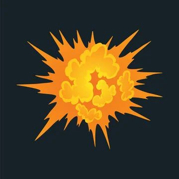 Explosion animation. Animation for game of the explosion effect. Cartoon 库存插图