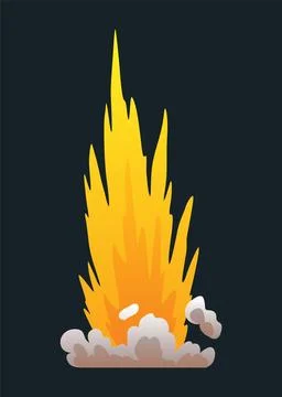 Explosion animation. Animation for game of the explosion effect. Cartoon Stock Illustration