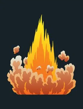 Explosion animation. Animation for game of the explosion effect. Cartoon Stockillustratie
