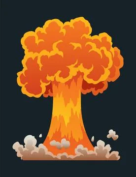 Explosion animation. Animation for game of the explosion effect. Cartoon Stock Illustration