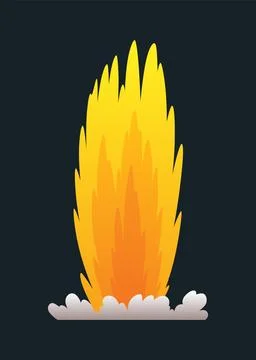 Explosion animation. Animation for game of the explosion effect. Cartoon Stock Illustration