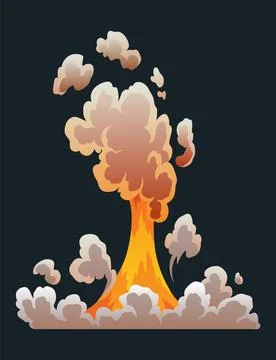 Explosion animation. Animation for game of the explosion effect. Cartoon Stock Illustration