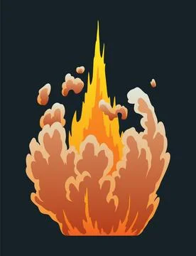 Explosion animation. Animation for game of the explosion effect. Cartoon Stock Illustration