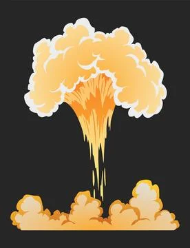 Explosion animation effect for game. Burst explosion in cartoon style. Bomb or Illustrazione stock