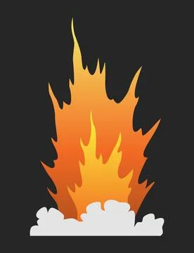 Explosion animation effect for game. Burst explosion in cartoon style. Bomb or Illustrazione stock