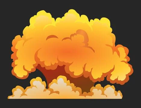 Explosion animation effect for game. Burst explosion in cartoon style. Bomb or Stock Illustration