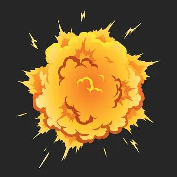 Explosion animation effect for game. Burst explosion in cartoon style. Bomb or Illustrazione stock