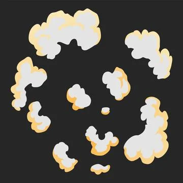 Explosion animation effect for game. Burst explosion in cartoon style. Bomb or Stock Illustration