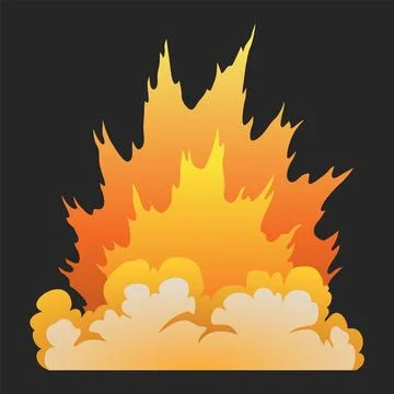 Explosion animation effect for game. Burst explosion in cartoon style. Bomb or Stock Illustration