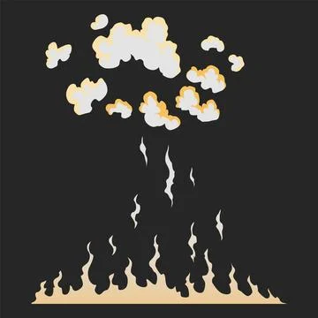 Explosion animation effect for game. Burst explosion in cartoon style. Bomb or Stock Illustration