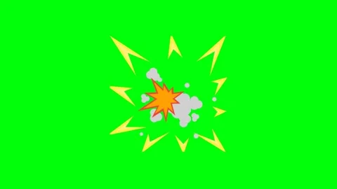 Explosion Animation on Green Screen Background Vídeo Stock 337924115