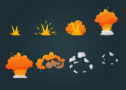 Explosion Animation Icon Set Stockillustratie