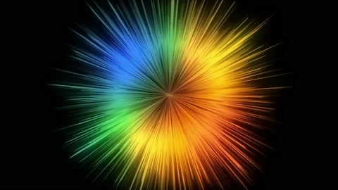 Explosion animation of multicolored rays Stock Footage 173054901