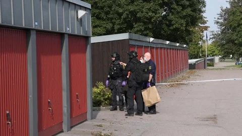 An explosion in an apartment building, Linköping, Sweden Stock Footage 251663443