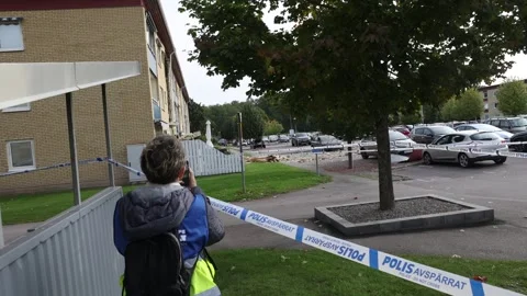 An explosion in an apartment building, Linköping, Sweden Stock Footage 251663478