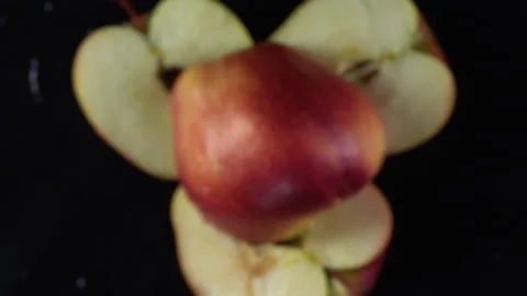 Explosion of apples with water. Slow motion 250 fps Видео 131565556