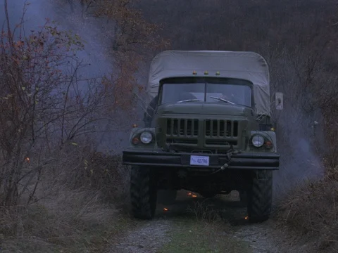 Explosion of an Army Truck Stock Footage 72141775