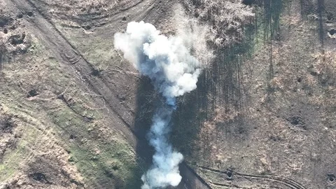 Explosion from an artillery shell Stock Footage 276313812