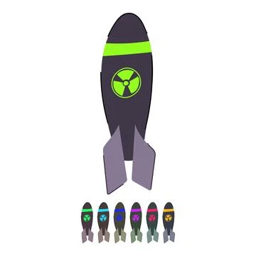 Explosion atomic bomb vector cartoon graphic Stock Illustration