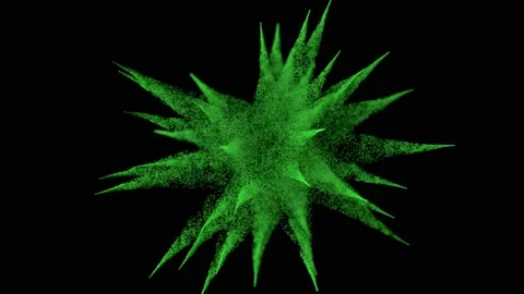 Explosion of beautiful green balls in super slow motion on an isolated black Stock Footage 145144515