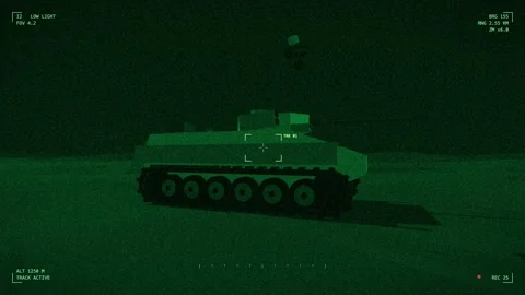 Explosion beside the camera on night vision Stock Footage 342390369