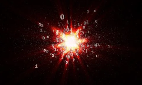 The explosion of binary stars in cyberspace Stock Illustration